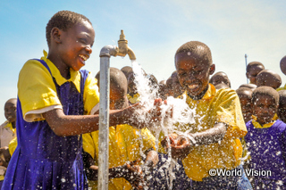 joyful children for water system (Kenya)